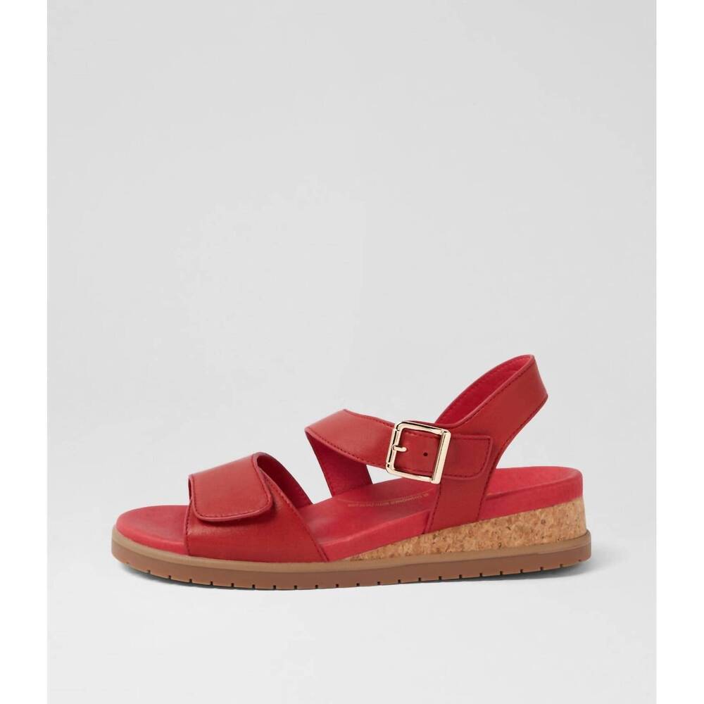 NEW ZIERA women's vamsy sandal in red/red sole